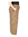 Michael Kors Plus Size Cheetah Print Pull On Wide Leg Pants 2X