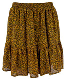 Michael Kors Women's Leopard Print Georgette Ruffled Mini Skirt MGld Small