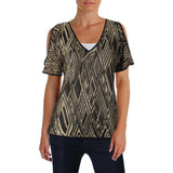Lauren Ralph Lauren Women's Cutout Shoulder Knit Pattern Sweater