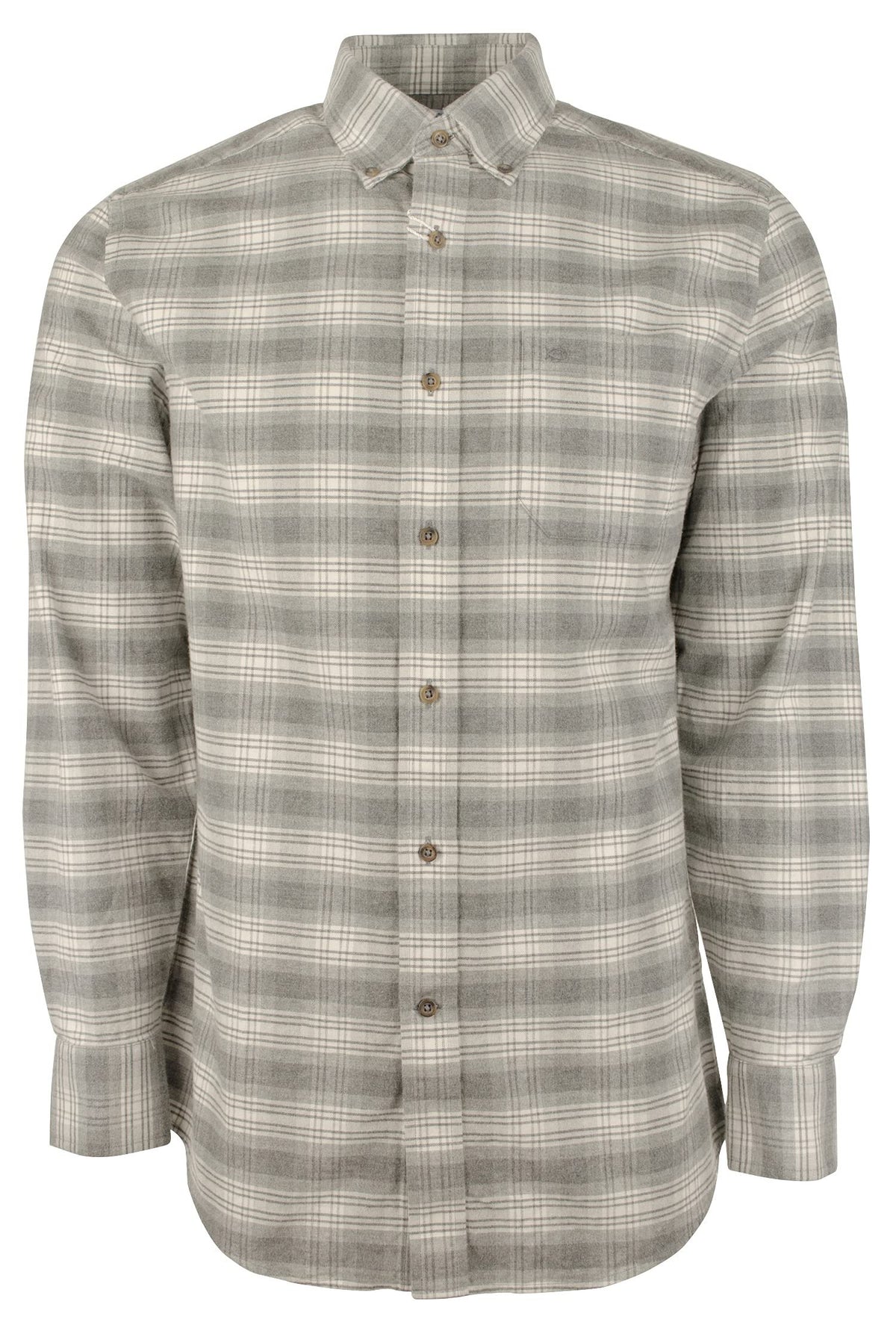 Camisa Oxford de manga larga con doble cepillado para hombre Southern Tide, gris grava, talla mediana