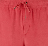 Men's Terry Drawstring Shorts-Red-L