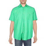 POLO RALPH LAUREN Men's Classic Fit Washed Poplin Shirt NGrn Medium Neon Green