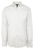 Michael Kors Men's Paisley Print Slim Fit Long Sleeve Shirt RBL X-Large