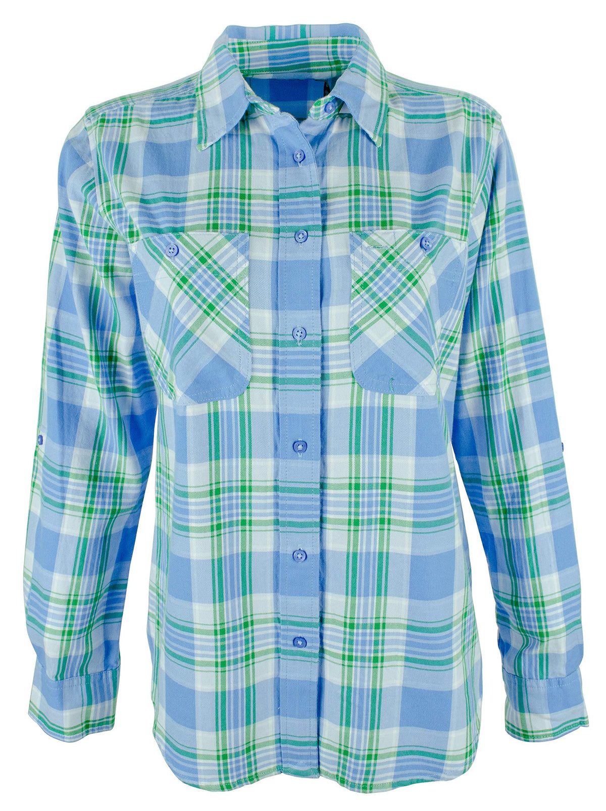 Lauren Ralph Lauren Women's Petite Plaid Roll Tab Button Down Shirt BM PXS