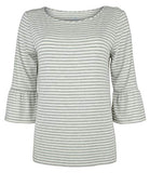 Southern Tide Women's Tide Ruffle Sleeve Stripe Knit Top HG XSmall