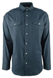 Camisa de trabajo clásica con botones para hombre, talla DDnm, talla grande, denim oscuro