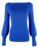 Women's Plus Puff Sleeve Knit Sweater BO 1X