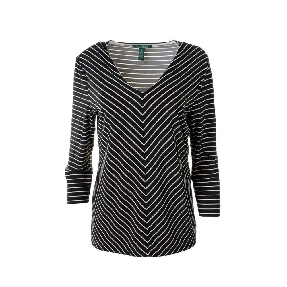 Ralph Lauren Women's V Neck Chevron Print Top