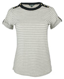 Lauren Ralph Lauren Women's Button Shoulder Cotton Blend Top-T-1X