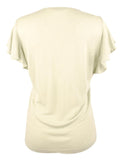 Lauren Ralph Lauren Women's Petite Jersey Flutter-Sleeve Shirt (PXS, Ranch Sage)