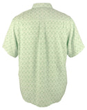 Tommy Bahama Palms Away Geo Camisa de manga corta para hombre, verde hierba, talla pequeña