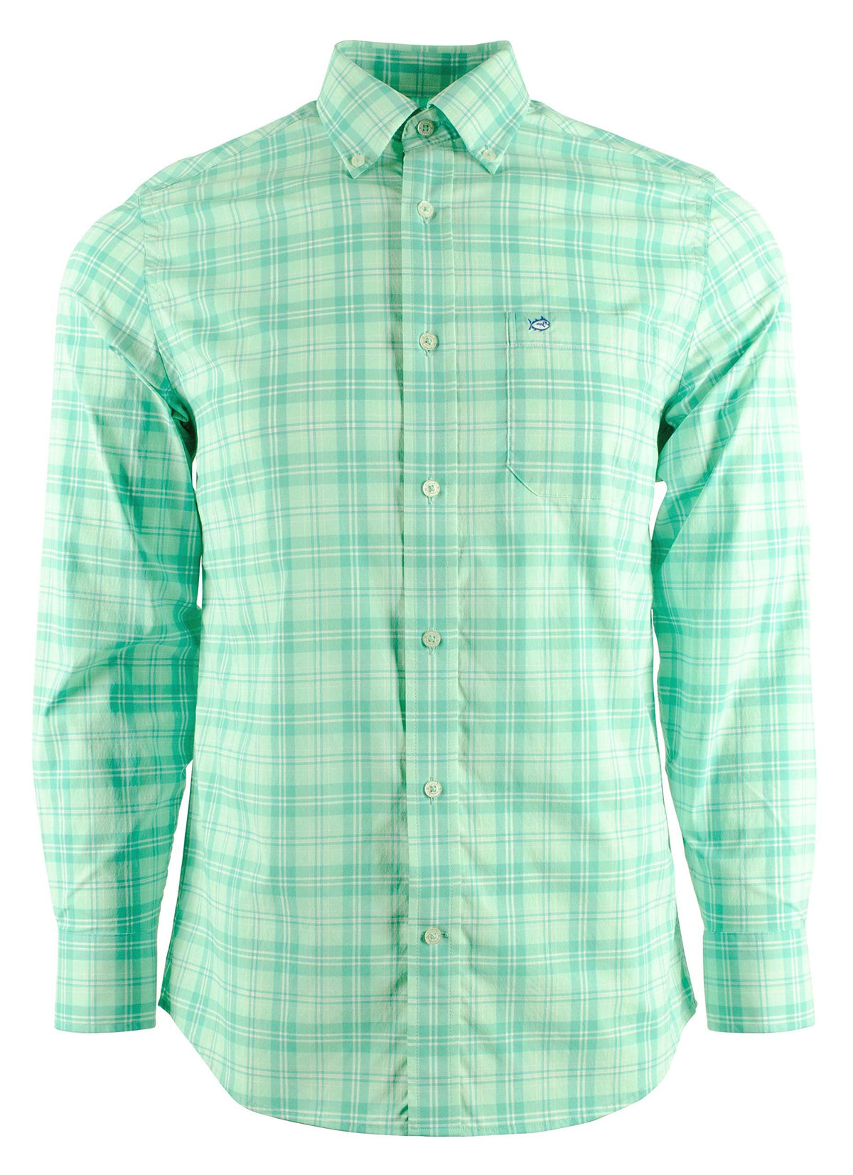 Southern Tide Men's Convoy Plaid Intercoastal Long Sleeve Shirt C S