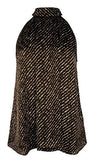 Michael Kors Women's Striped Print Halter Top Shirt