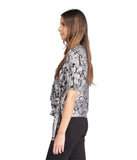 Michael Kors Women's Foil Paisley Faux Wrap Top Blouse