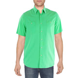 POLO RALPH LAUREN Men's Classic Fit Washed Poplin Shirt NGrn Medium Neon Green