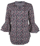 Lauren Ralph Lauren Women's Petite Three Quarter Sleeve Blouse Top