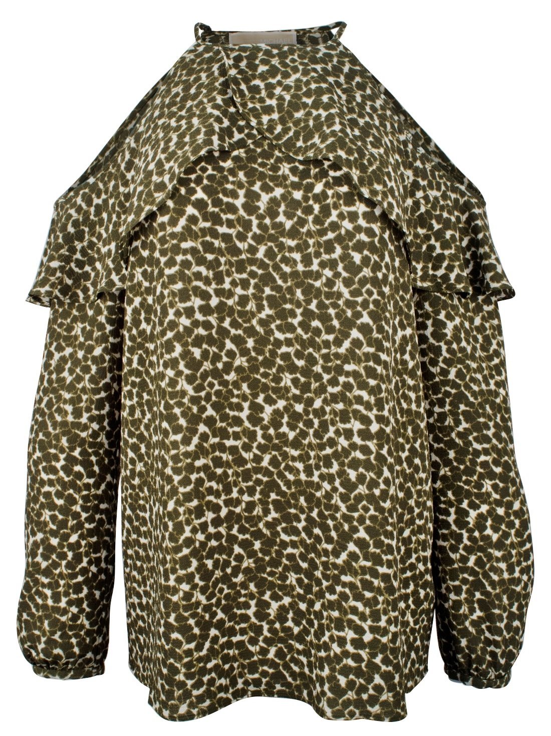 Michael Kors Women's Cold Shoulder Ruffle Top Blouse