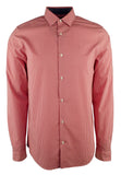 Michael Kors Men's Check Long Sleeve Stretch Slim Fit Shirt
