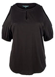 Ralph Lauren Women's Plus Size Cold-Shoulder Keyhole Top-PB-2X