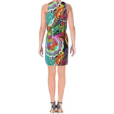 Ralph Lauren Women's Front Overlay Crepe Dress M 4