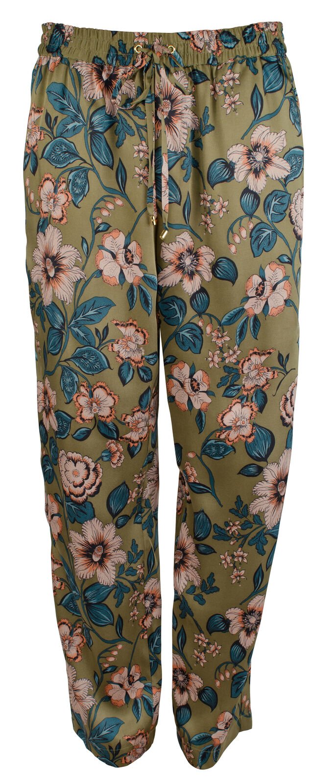 Lauren Ralph Lauren Women's Drawstring Twill Floral Ankle Pants Size 10 - High-Waisted