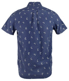 Ralph Lauren Men's Shark Print Oxford Short Sleeve Shirt B S