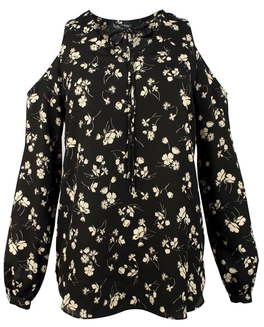 Lauren Ralph Lauren Women's Plus Size Floral Cold Shoulder Top