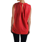Michael Kors Women's Sleeveless Jacquard Pleated Textured Top