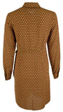 Michael Kors Women's Printed Button Down Collar Tie Waist Shirt Dress X Small