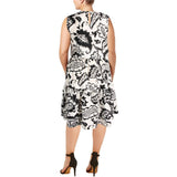 Ralph Lauren Women's Black White Paisley Print Dress PB 1X