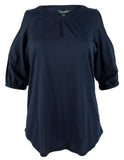 Ralph Lauren Women's Plus Size Cold-Shoulder Keyhole Top-I-3X