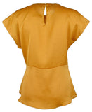 Michael Kors Women's Crew Neck Tie Waist Short Sleeve Blouse