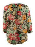 Lauren Ralph Lauren Women's Floral Split Neck Blouse