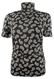 Michael Michael Kors Women's Paisley Short Sleeve Turtleneck Top T-Shirt...