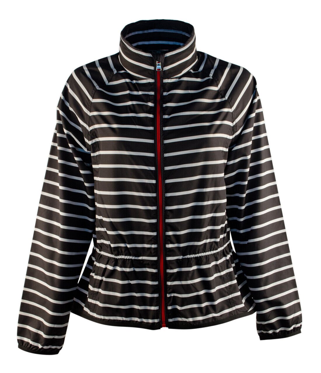 Customer Return Ralph Lauren Active Women's Striped Full Zip Jacket Black Multi Small