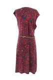Ralph Lauren Women's Plus Size Cap-Sleeve Belted Floral-Print Dress-BMM-2X
