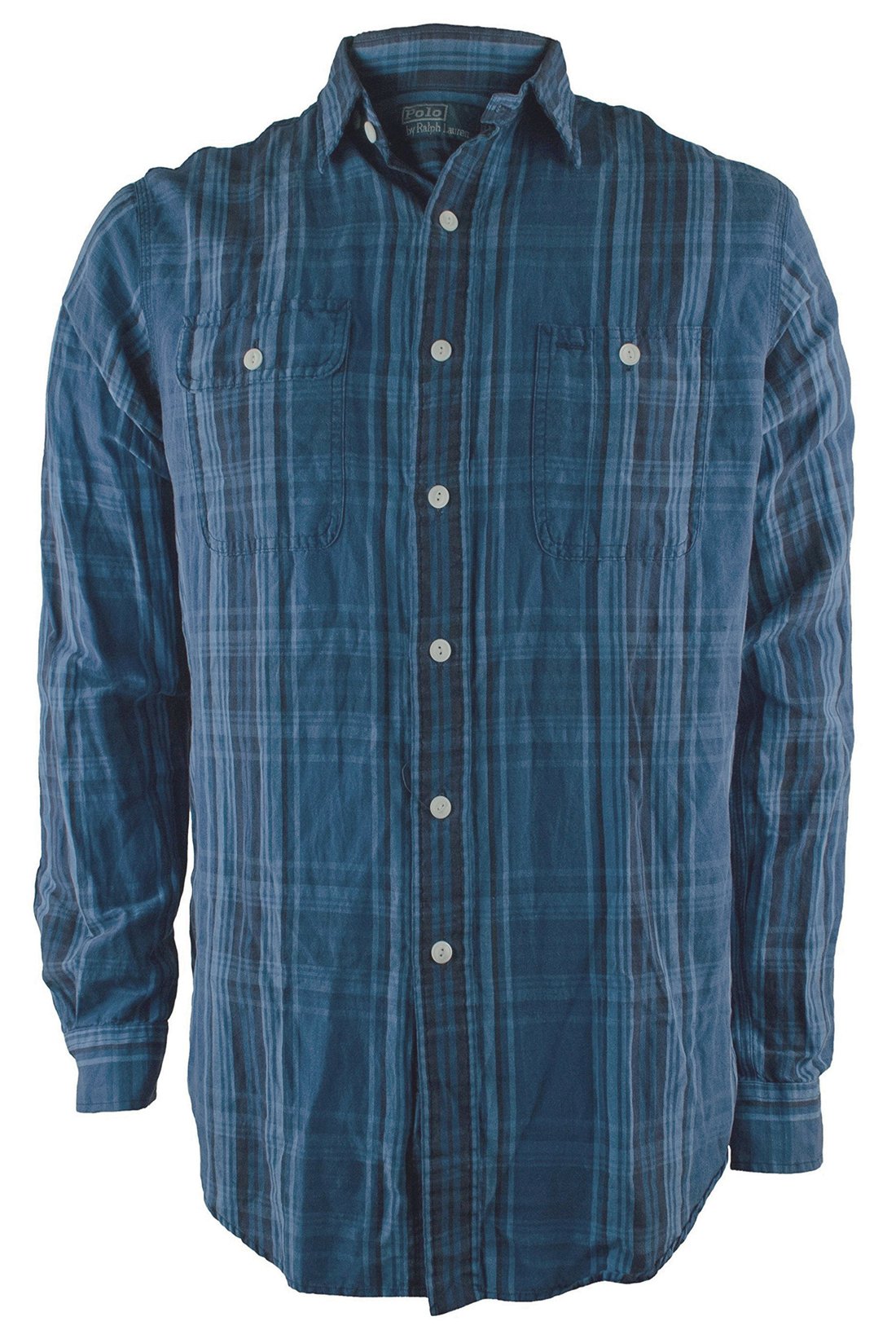 Polo Ralph Lauren Men's Plaid Long Sleeve Button-down Shirts Blue