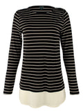 Lauren Ralph Lauren Women's Striped Contrasting Underlayer Top Shirt