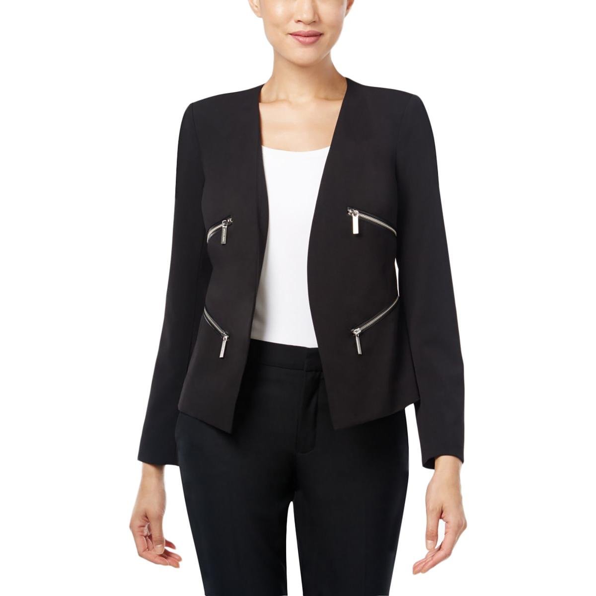 Michael Kors Women's Zip Trim Open Blazer Jacket B 2