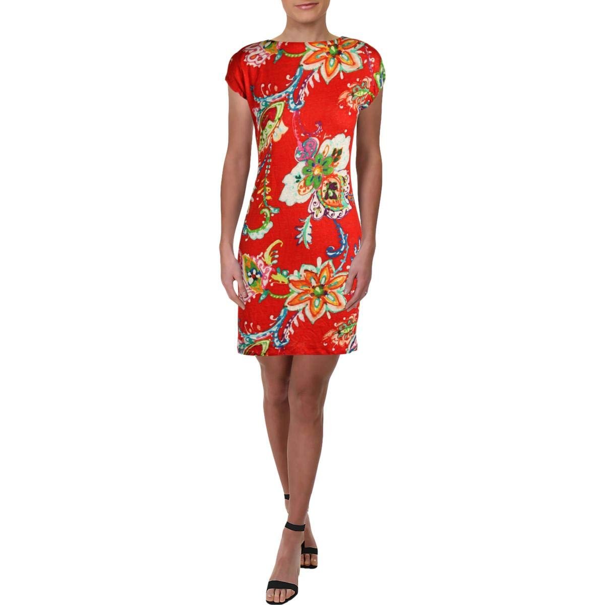 Lauren Ralph Lauren Women's Petite Floral Print Midi Shift Dress