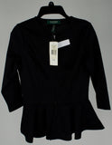 Customer Return Lauren Ralph Lauren Women's Petite Peplum Zip Front Blouse