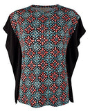Michael Kors Women's Nui Tile Matte Jersey Rib Trim Top TB XS