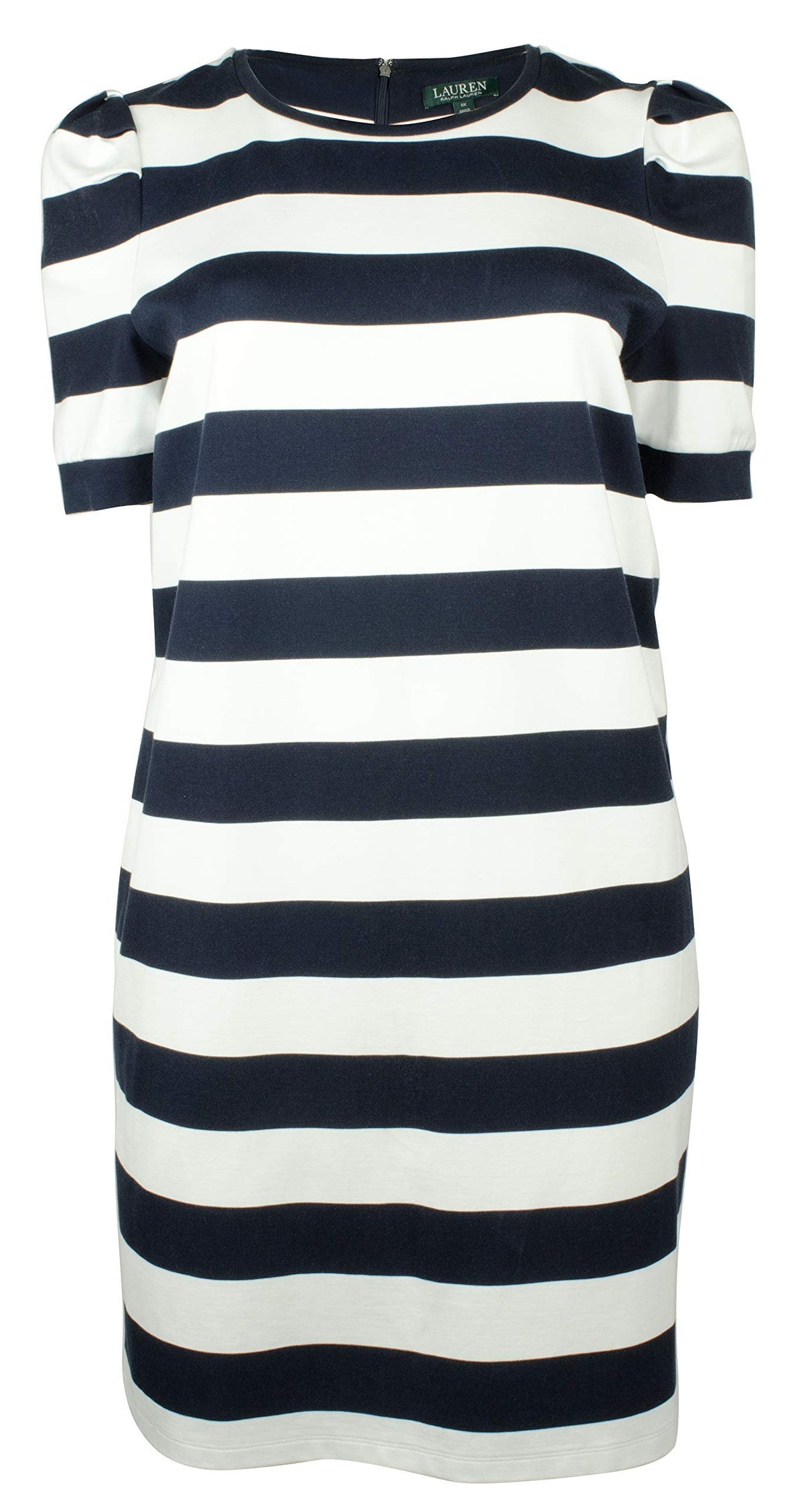 Lauren Ralph Lauren Women's Plus Striped Puff Sleeve Ponte Dress LN 1X