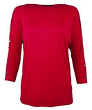 Lauren Ralph Lauren Women's Button Sleeve Blouse Top
