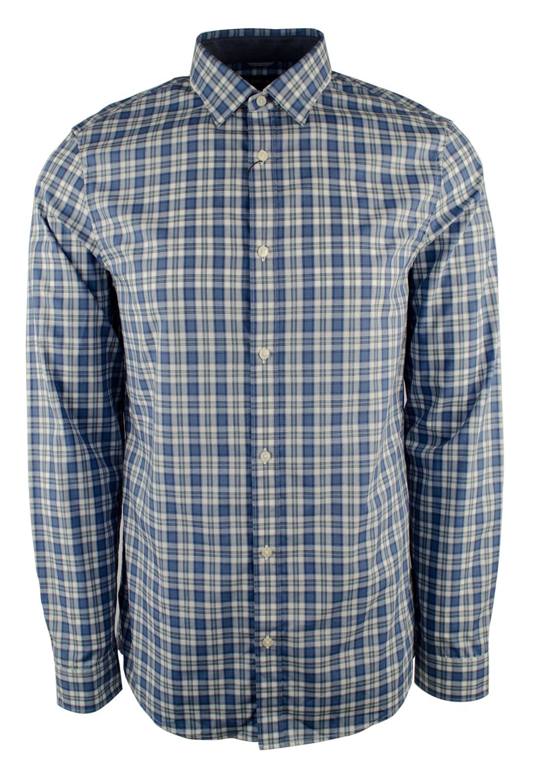 Michael Kors Men's Long Sleeve Plaid Cotton Slim Fit Shirt SB L
