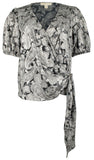 Michael Kors Women's Plus Paisley Faux Wrap Top Blouse Bn 0X
