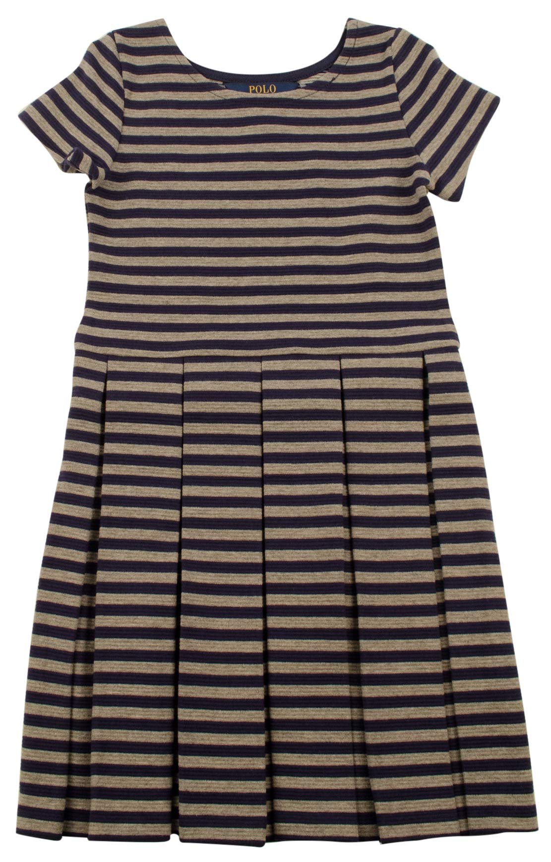 Polo Ralph Lauren Little Kids Girl's Short Sleeve Pleated Knit Dress