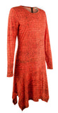 Michael Kors Women's Plus Size Long Sleeve Printed Drop Waist Dress