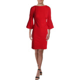 Lauren Ralph Lauren Women's Crepe Bell Sleeve Sheath Dress