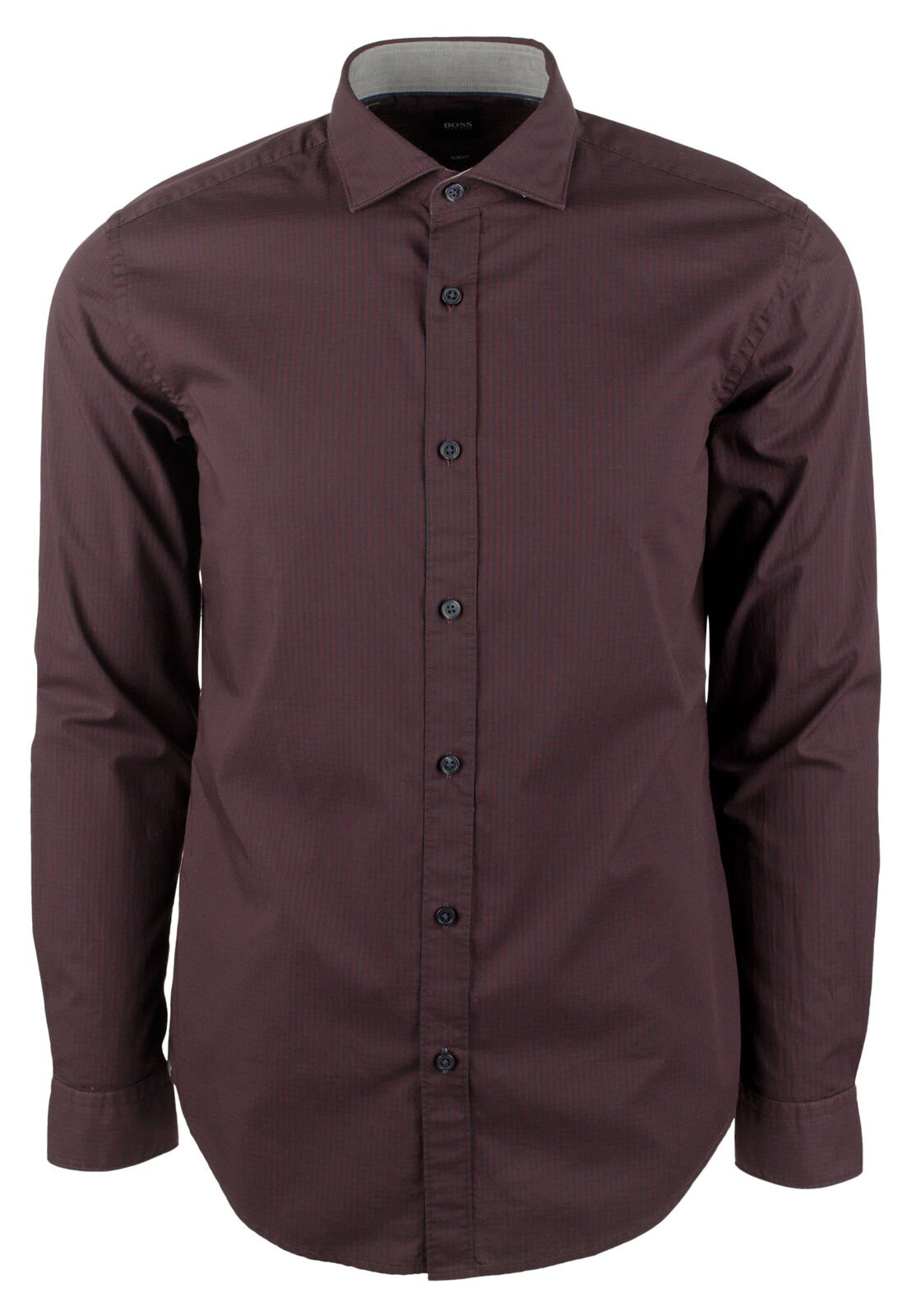 Hugo Boss Men's Ridley Slim Fit Long Sleeves Shirt Dark Red Large
